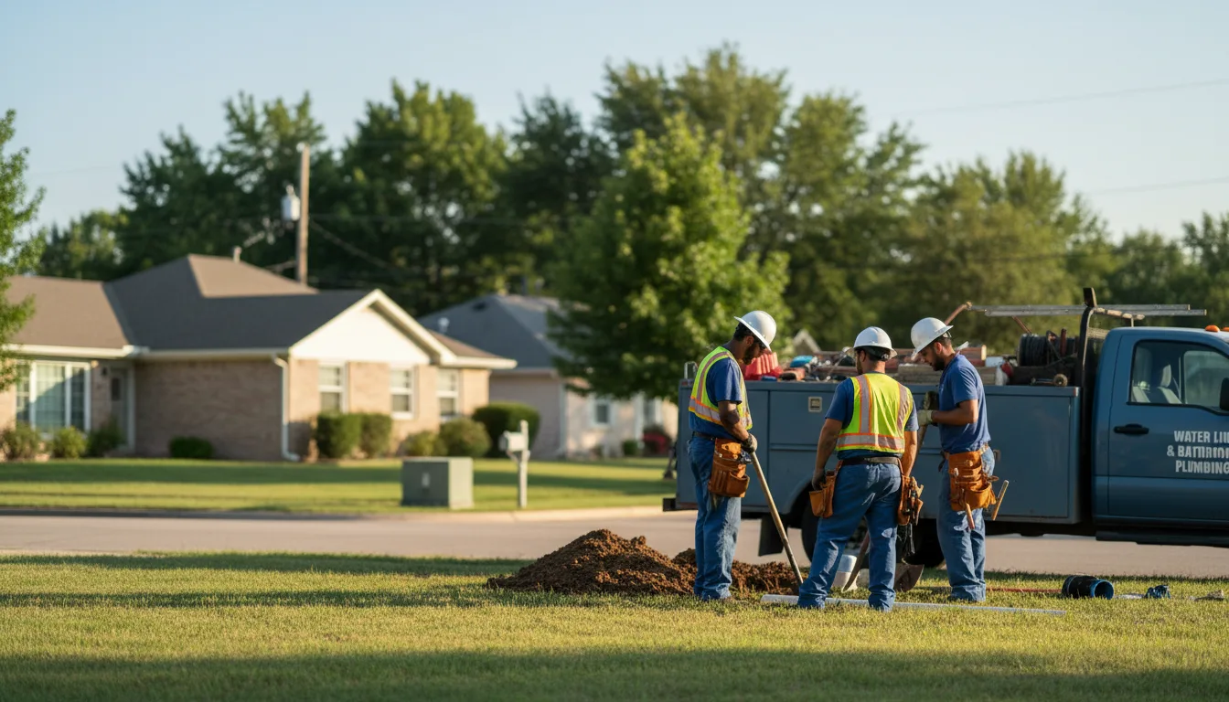 Residential water line and bathroom plumbing service in Konawa, OK